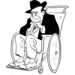 Uomo seduto in una di ClipArt vettoriali per disabili