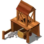 Vector drawing of RPG old mine icon