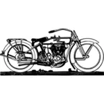 Old style motorcycle in black and white vector graphics