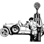 Vecchio tempo benzina pompa vettoriale illustrazione