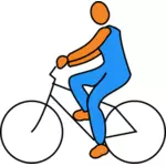 דמות האדם, רוכב על אופניים בתמונה וקטורית.