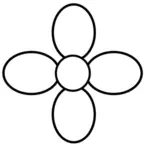 Black and white petals vector image