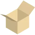 Векторное изображение желтой упаковочной коробки широко открытыми