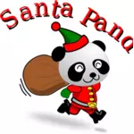 Запуск Санта Panda векторное изображение