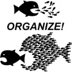 Organize! Workers Union symbol vector graphics