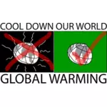 Vektor Klipart globálního oteplování znamení