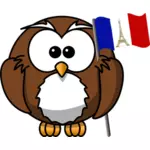 Coruja com bandeira francesa