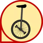 Одноколесном велосипеде значок векторной графики