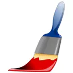 Cepillo de pintura con la ilustración del vector de pintura roja