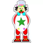 Vektorgrafik med färgglada clownen