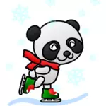 Vektor-Illustration von Panda mit einem roten Schal