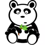 Панда с бамбуком листья векторное изображение