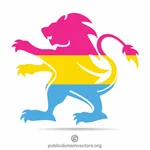 Bandeira do orgulho pansexual leão heráldico