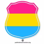 Panseksuaali lippukilpi siluetti