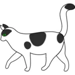 Biały kot spaceru rysunek wektor