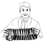 Vektorgrafikk utklipp av en mann spille concertina