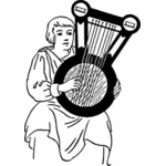 Vektorový obrázek hráče psalterium