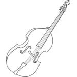 Vektorgrafikk linje tegning av kontrabass instrument