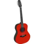 Akustisk gitarr i röd färg