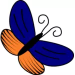 Blått och orange fjäril