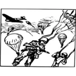 Paratroopers vector sketch