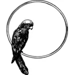 Векторная иллюстрация попугая на раме