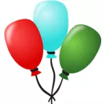 Vektör çizimi ile birlikte bir dize bağlı üç balon