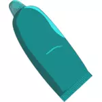 Gráficos vectoriales de pasta dental en tubo de color turquesa