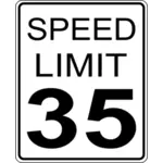 Image vectorielle de limite de vitesse 35 roadsign
