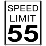 Image vectorielle de limite de vitesse 55 roadsign