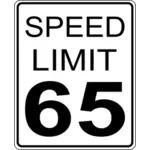 Imagem de limite de velocidade 65 roadsign vetorial