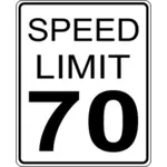 Limite di velocità 70 roadsign immagine vettoriale