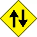 Två sätt trafik kör vektor illustration
