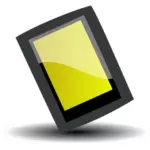 Imagine vectorială dispozitiv PDA negru lucios înclinat