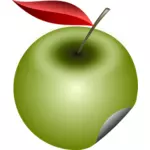 Yeşil elma etiket vektör çizim