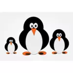 Penguin family clip art in color
