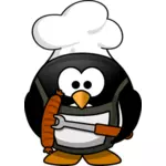 Pinguin cu echipament de gratar
