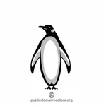 Penguin monochrome vector image