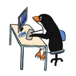 Penguin admin vektor ilustrasi