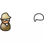 Vector clip art of guy with glasses and hat avatar