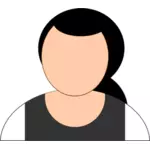 Vector tekening van vrouw avatar met lege gezicht