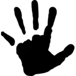 Hand print in black color