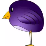 Sedikit putaran burung ungu berdiri vektor grafis