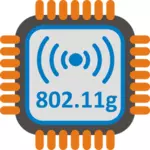 chip de WiFi 802.11g definir ícone estilizado vetor clip art