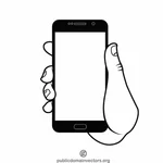 Mobiltelefon i handen