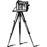 1900s fotografie fotoaparát na stativ vektorové grafiky