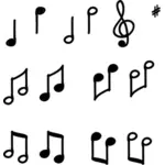 Musiikkimuistiinpanojen vektorikuva