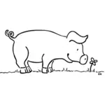 Pig and flower