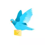 Dessin d'un pigeon volant délivrant un message