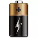 Clip art of brown and black battery